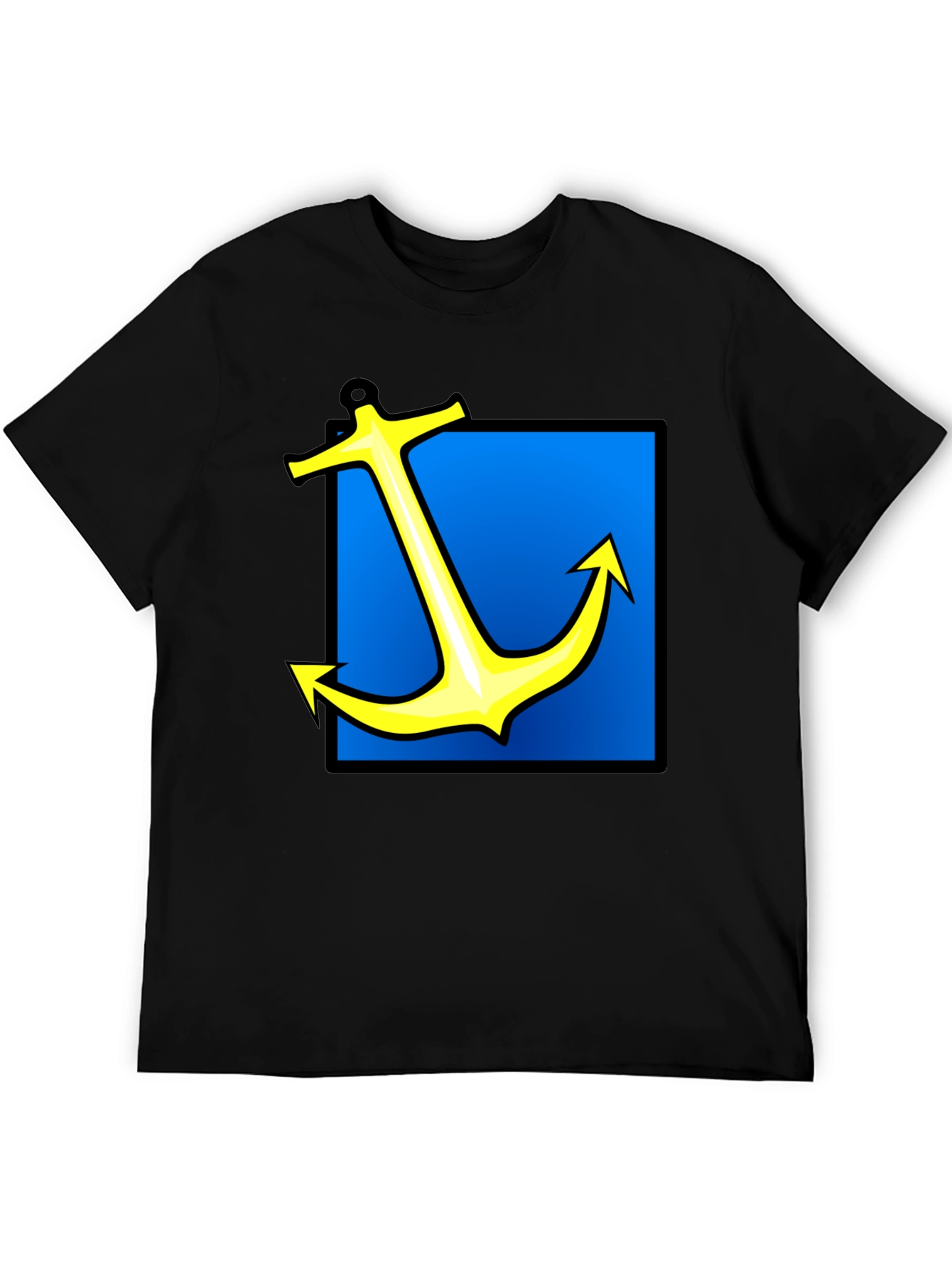 Nautical Anchor Graphic Tee - Black