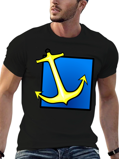 Nautical Anchor Graphic Tee - Black