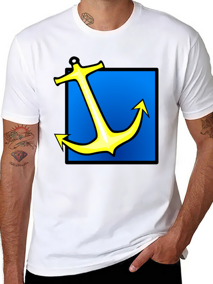 Nautical Anchor Graphic Tee - Black