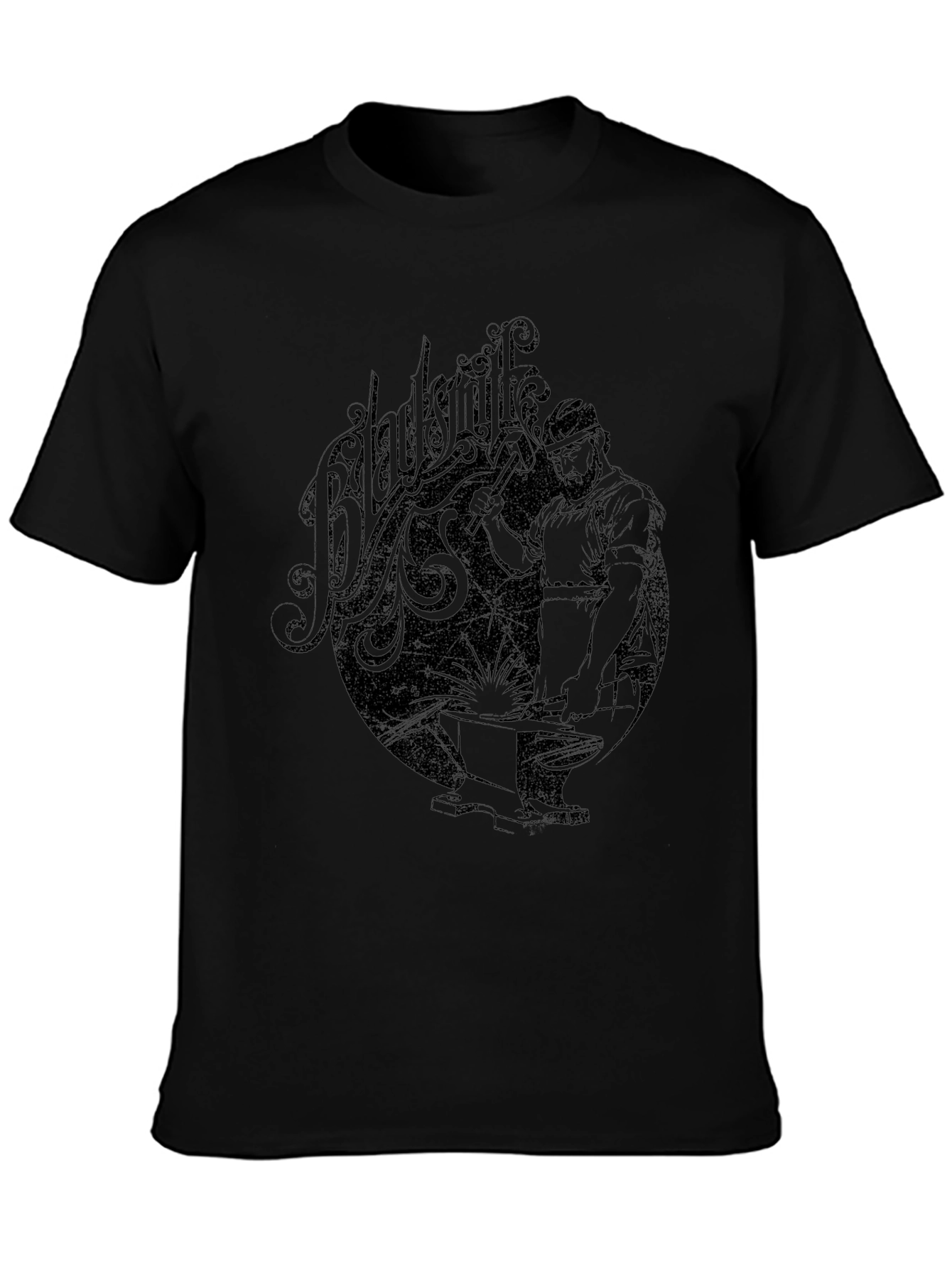 Blacksmith Graphic Print Black T-Shirt