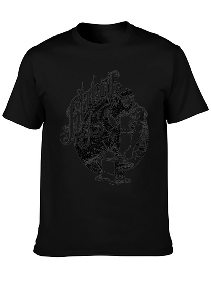 Blacksmith Graphic Print Black T-Shirt