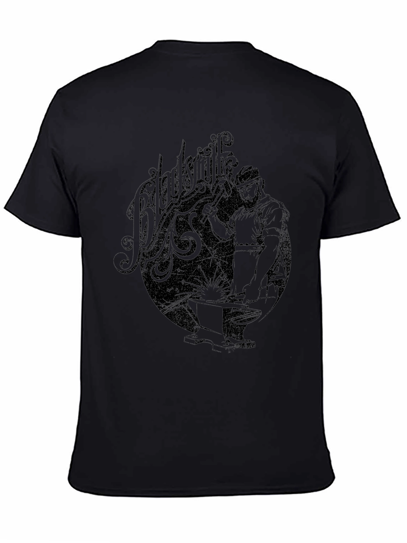 Blacksmith Graphic Print Black T-Shirt