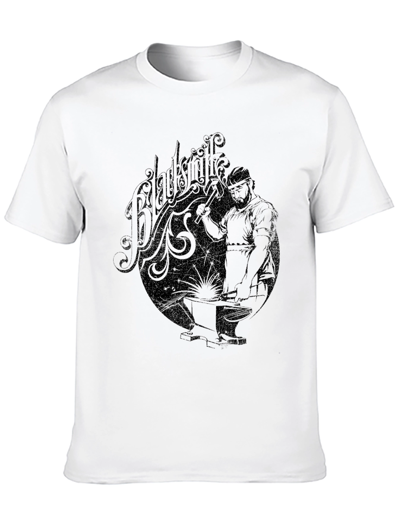 Blacksmith Graphic Print Black T-Shirt
