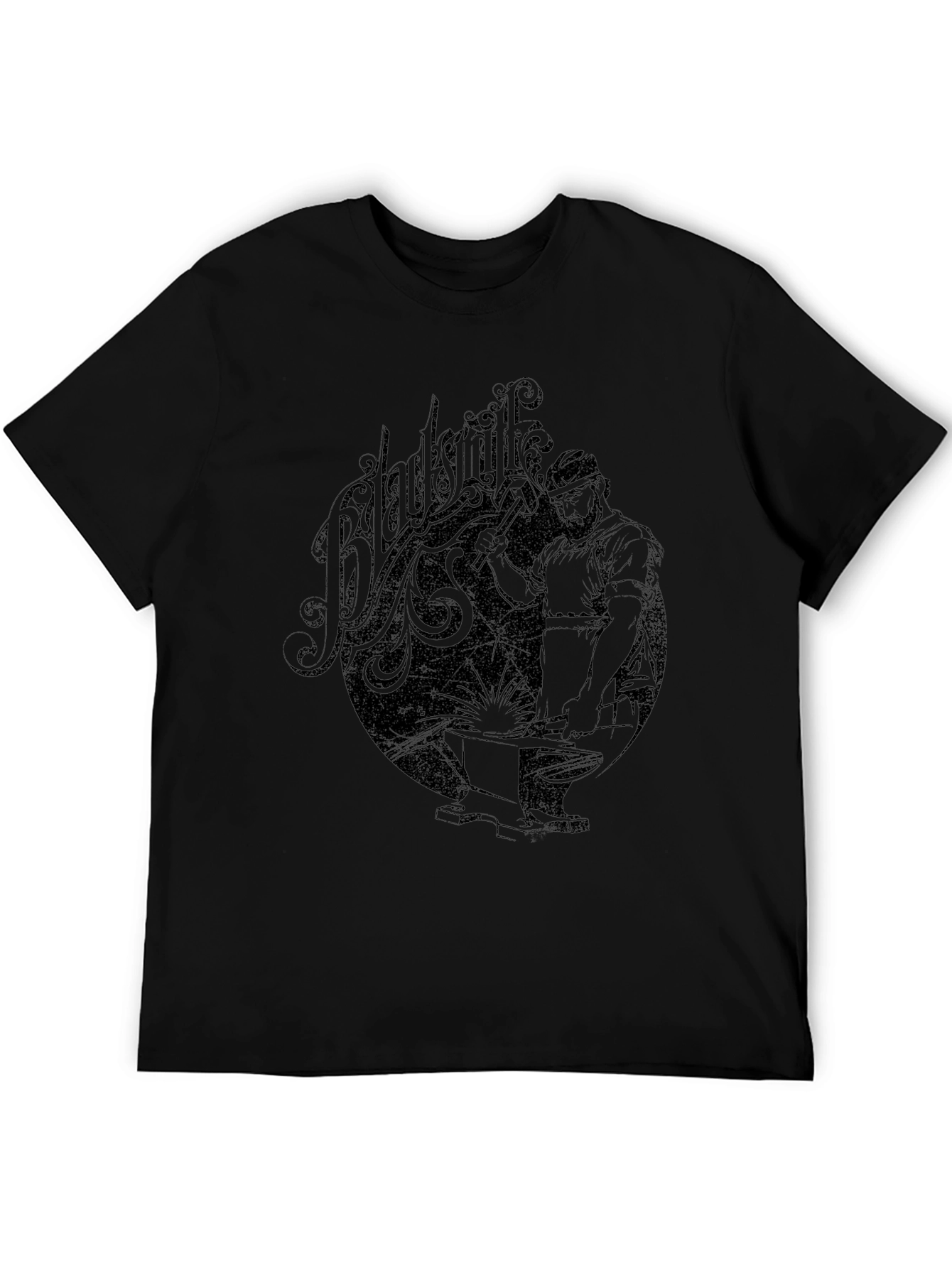 Blacksmith Graphic Print Black T-Shirt