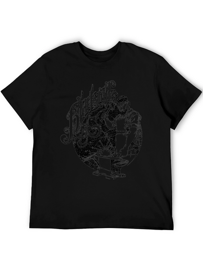 Blacksmith Graphic Print Black T-Shirt