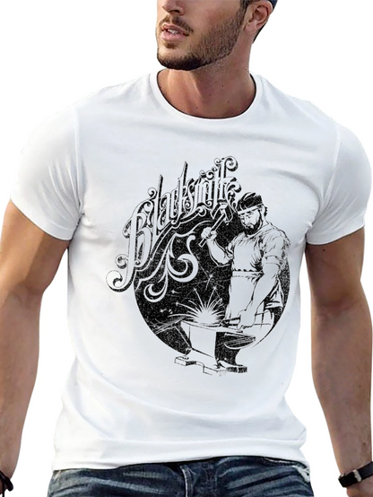 Blacksmith Graphic Print Black T-Shirt