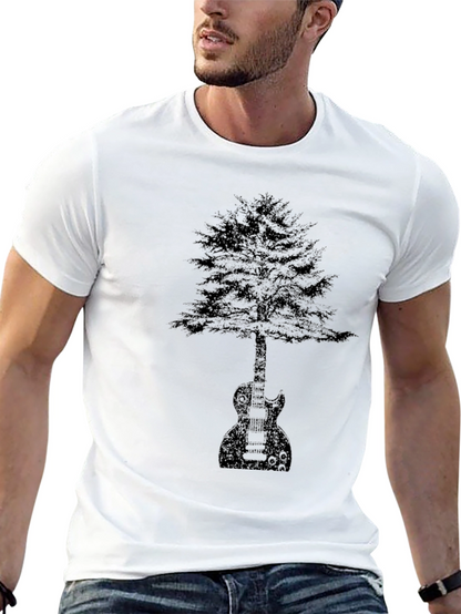 Guitar Tree Graphic Tee - Black Cotton Comfort