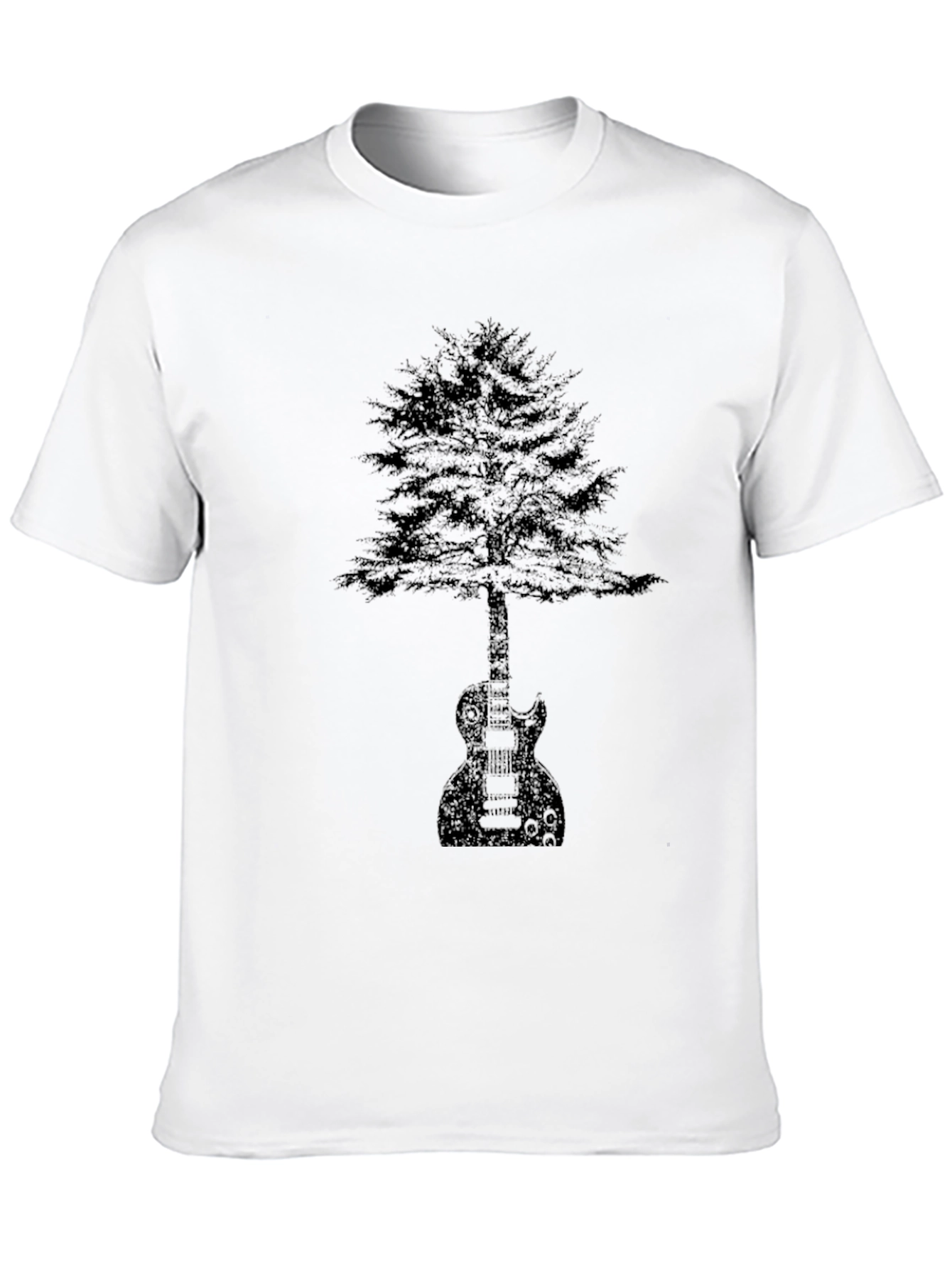 Guitar Tree Graphic Tee - Black Cotton Comfort