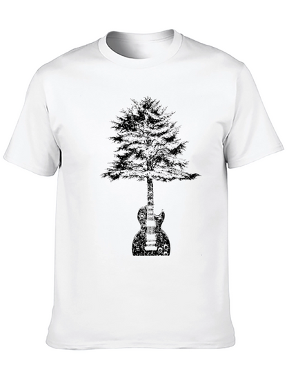 Guitar Tree Graphic Tee - Black Cotton Comfort