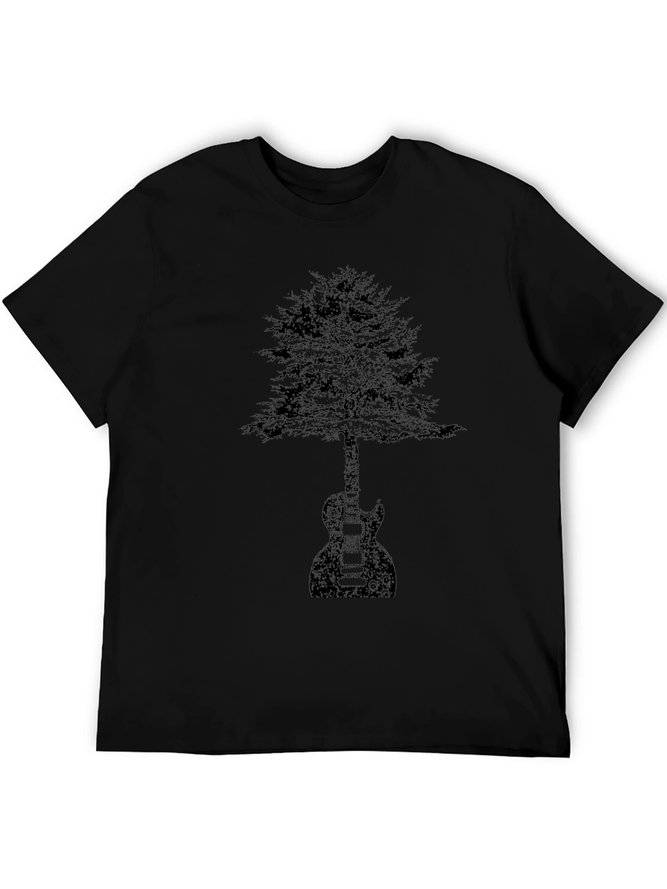 Guitar Tree Graphic Tee - Black Cotton Comfort
