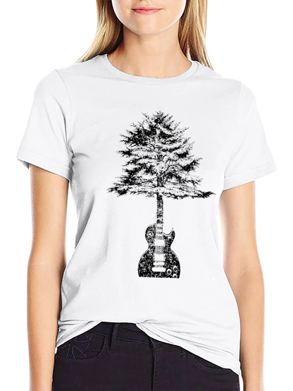Guitar Tree Graphic Tee - Black Cotton Comfort
