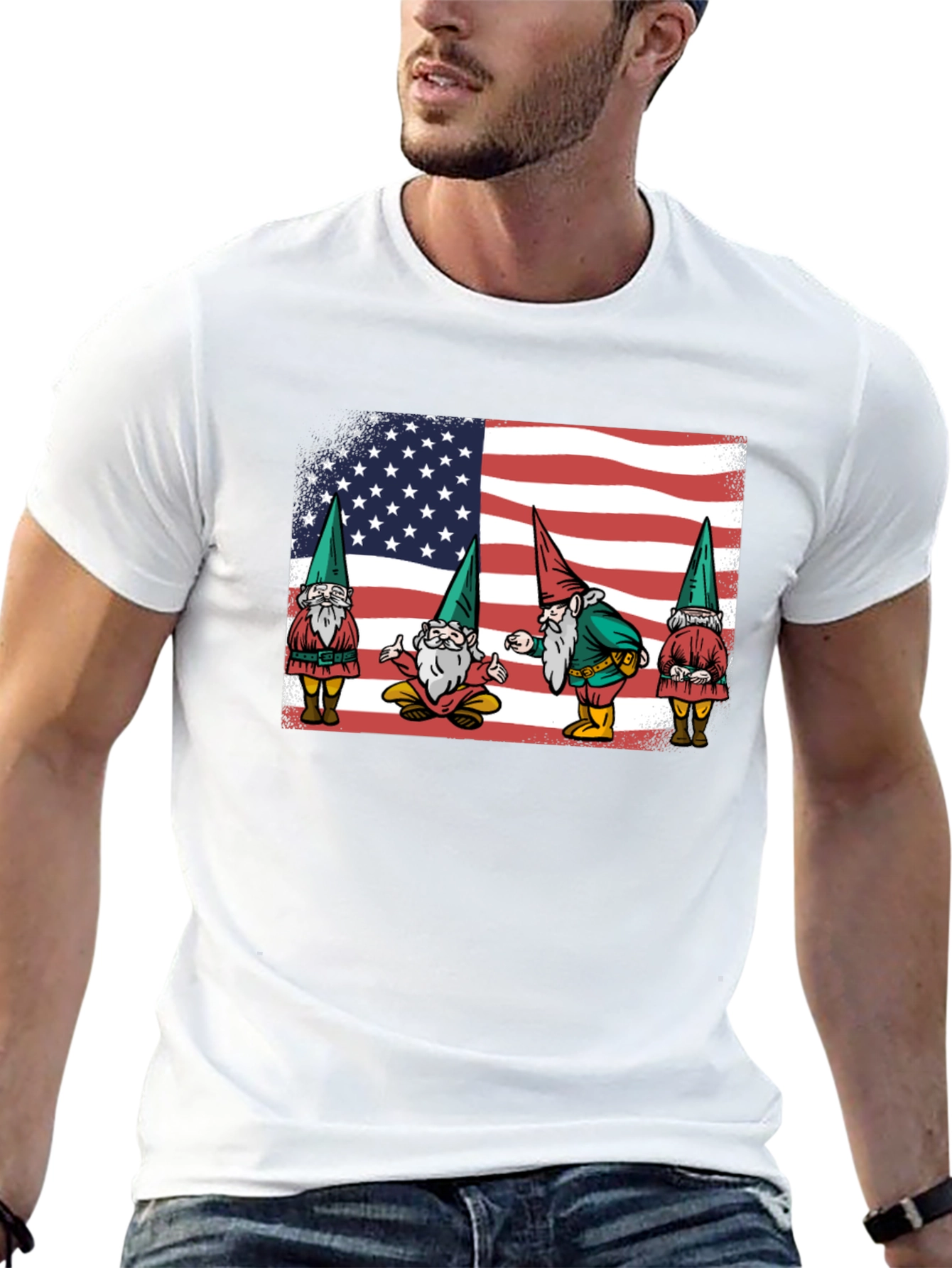 Patriotic Gnomes T-Shirt - American Flag