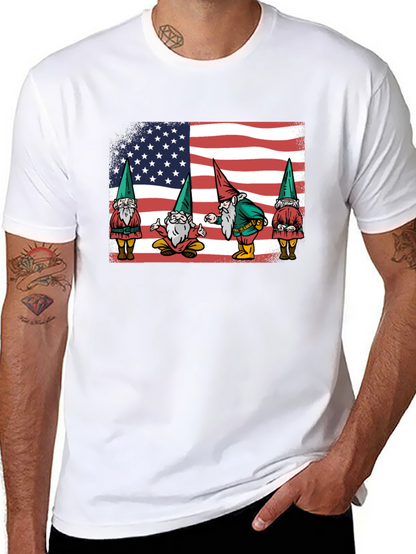 Patriotic Gnomes T-Shirt - American Flag