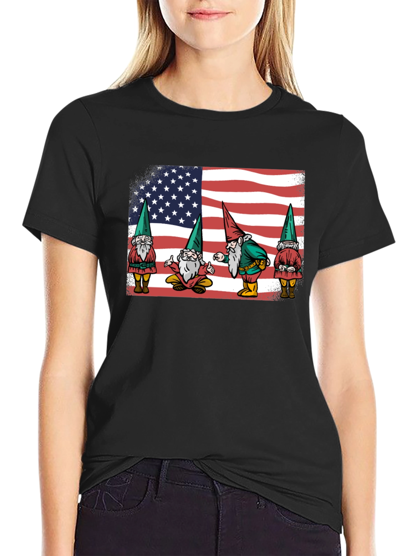 Patriotic Gnomes T-Shirt - American Flag