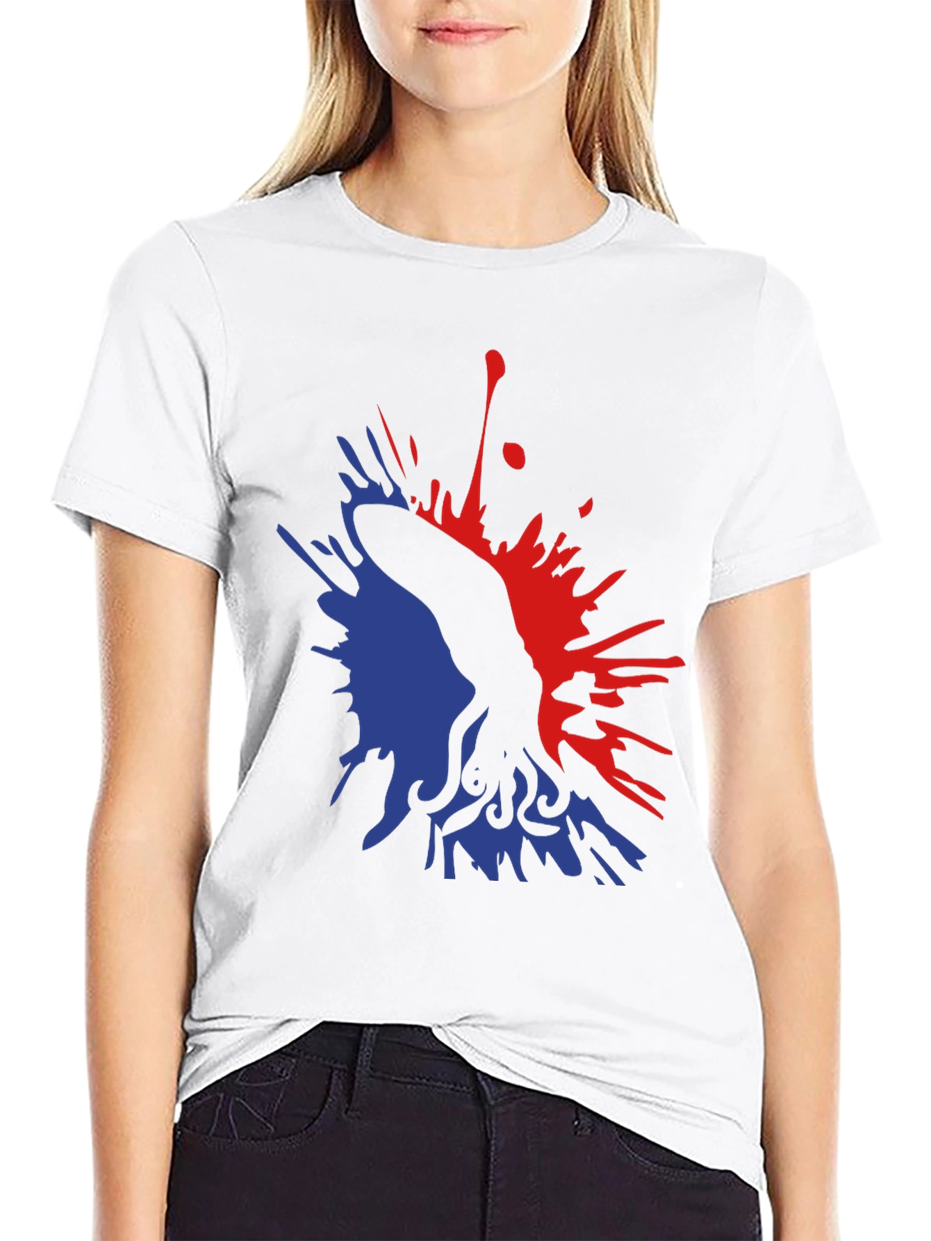 Abstract Octopus Ink Splatter Graphic Tee - Black