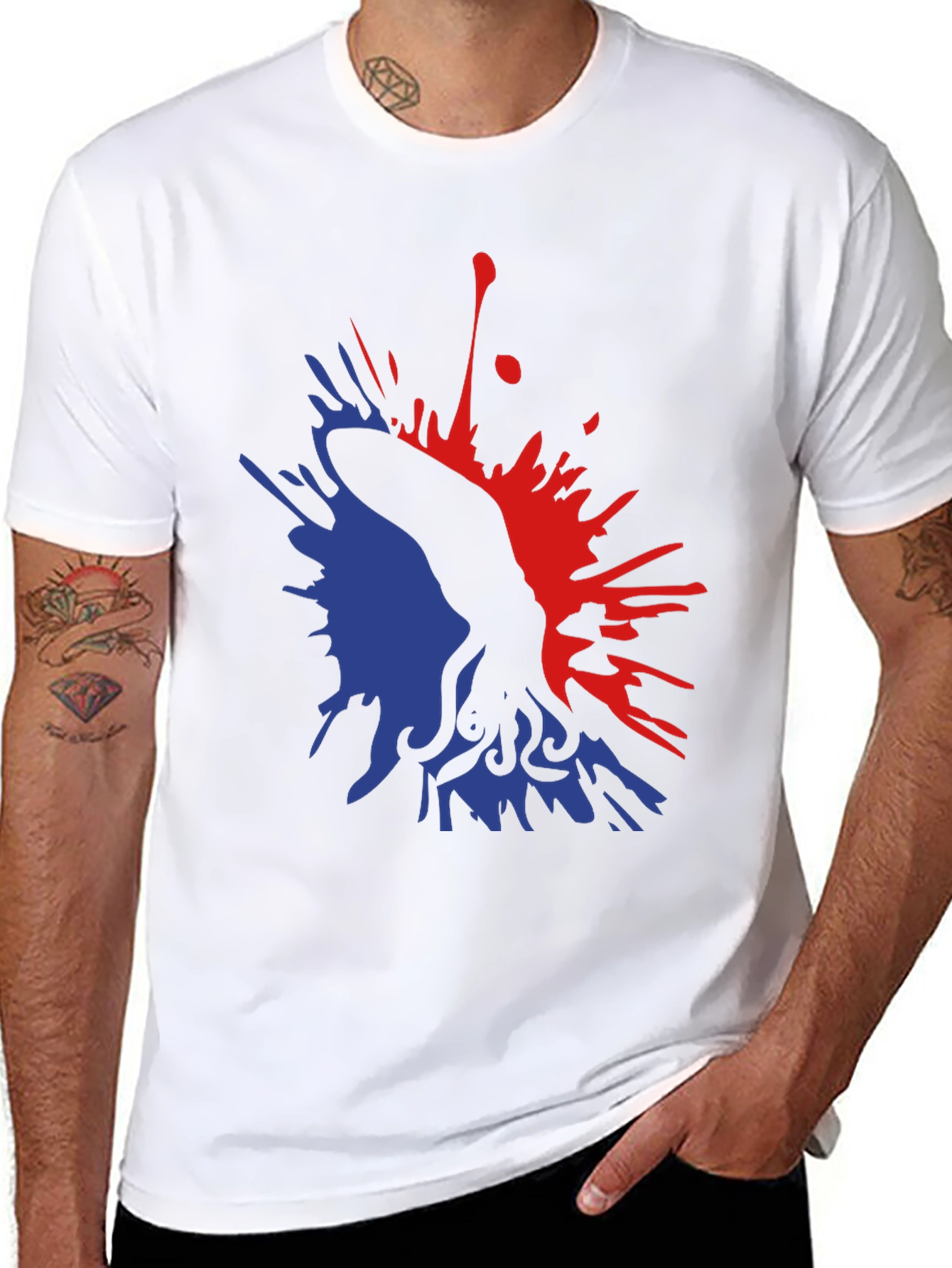 Abstract Octopus Ink Splatter Graphic Tee - Black