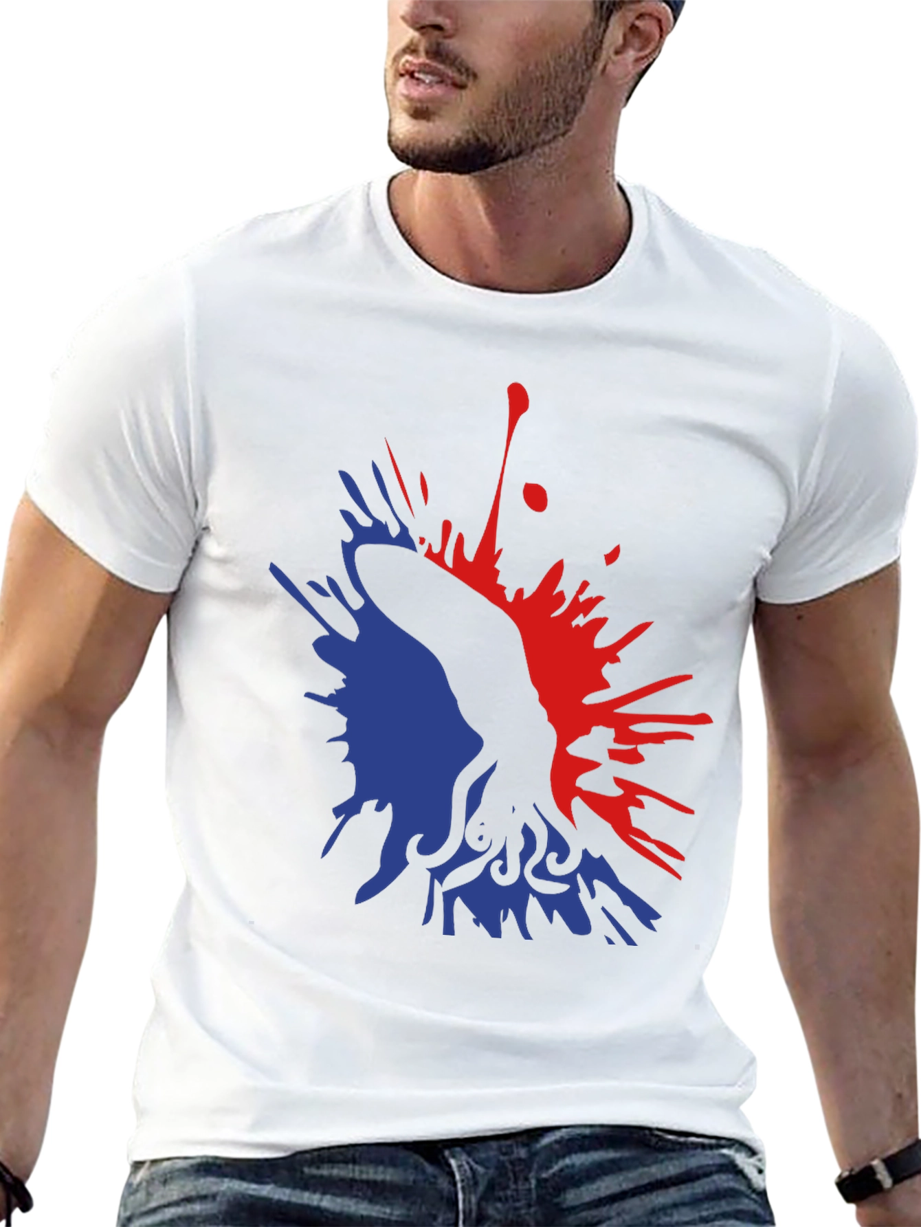 Abstract Octopus Ink Splatter Graphic Tee - Black