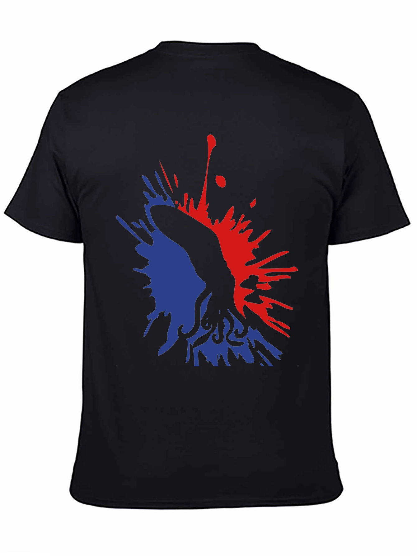 Abstract Octopus Ink Splatter Graphic Tee - Black