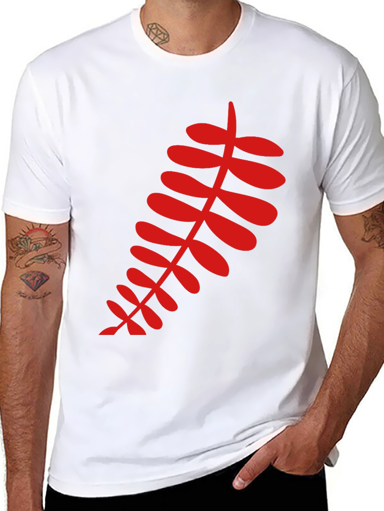 Red Fern Graphic Black T-Shirt