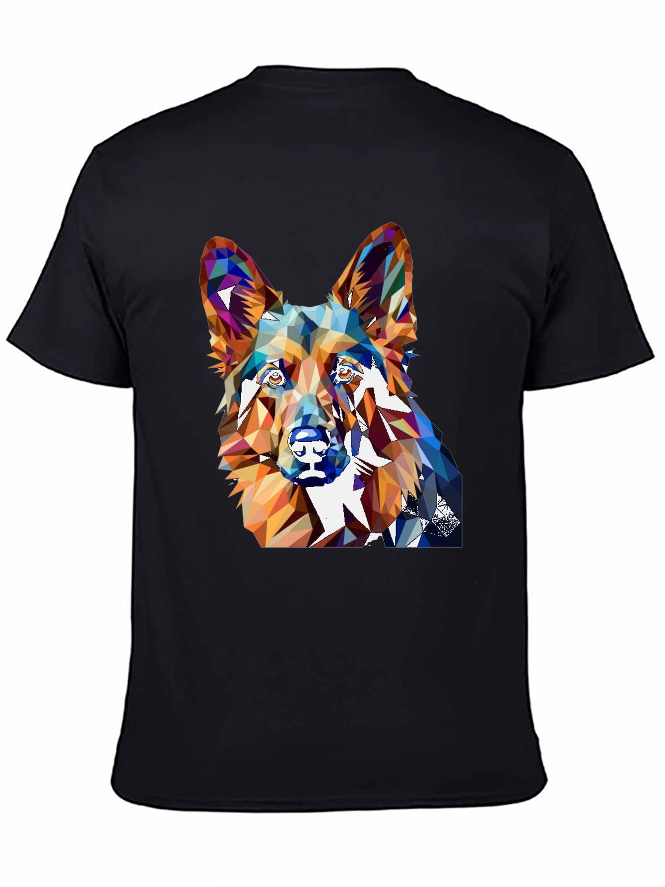 Geometric Dog Graphic Tee - Unique Animal Lover Shirt