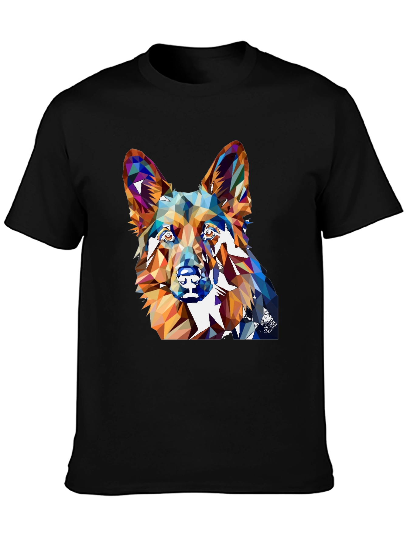 Geometric Dog Graphic Tee - Unique Animal Lover Shirt