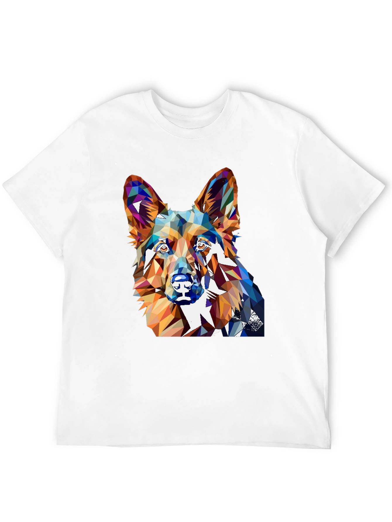 Geometric Dog Graphic Tee - Unique Animal Lover Shirt