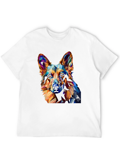 Geometric Dog Graphic Tee - Unique Animal Lover Shirt