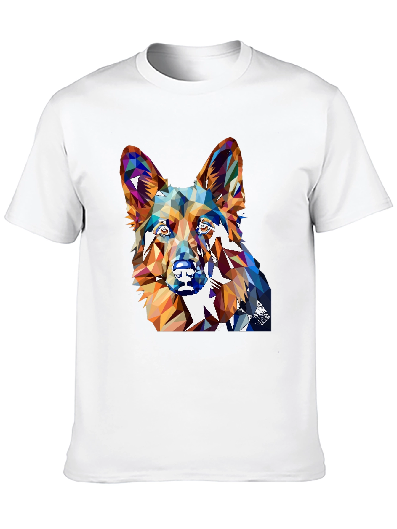 Geometric Dog Graphic Tee - Unique Animal Lover Shirt