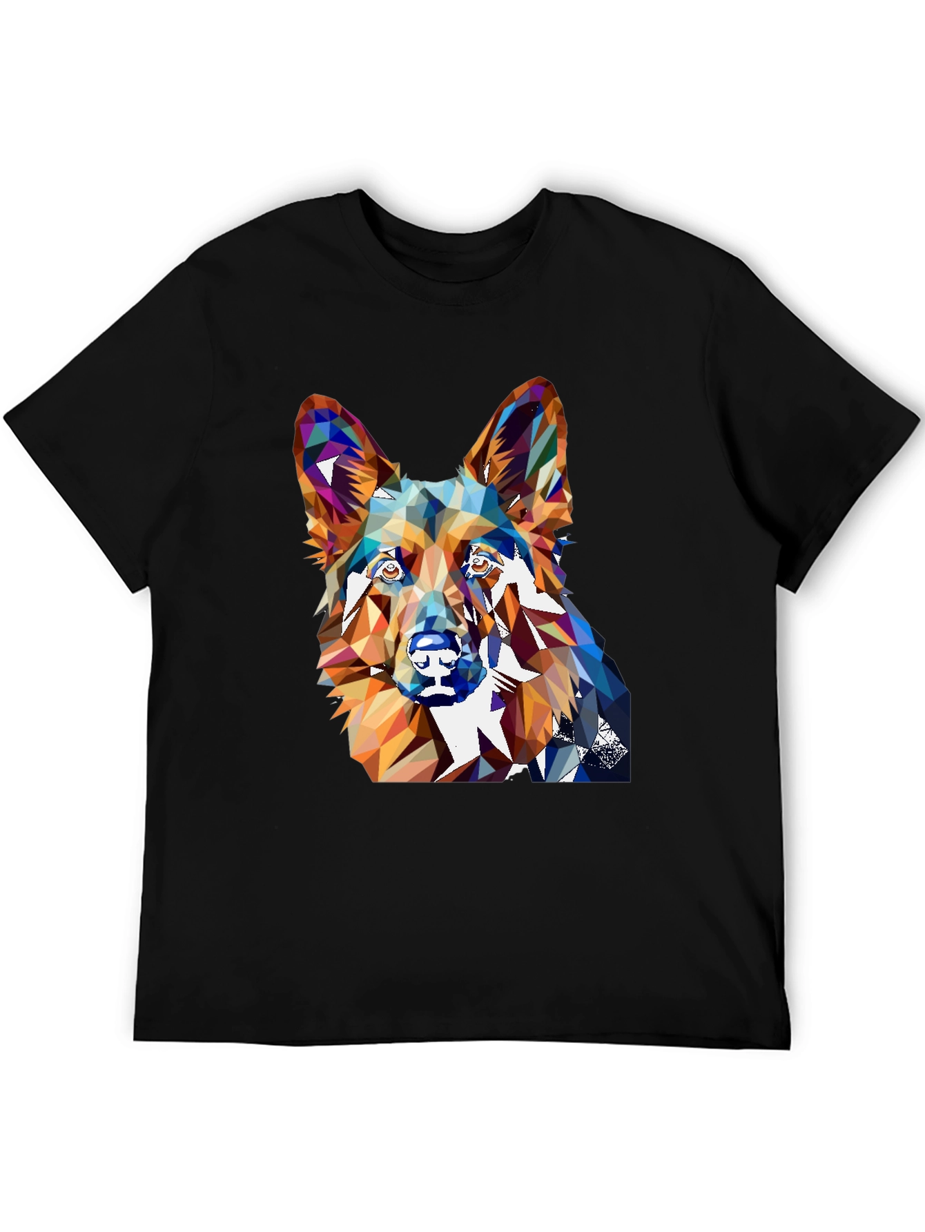Geometric Dog Graphic Tee - Unique Animal Lover Shirt