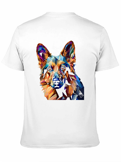 Geometric Dog Graphic Tee - Unique Animal Lover Shirt