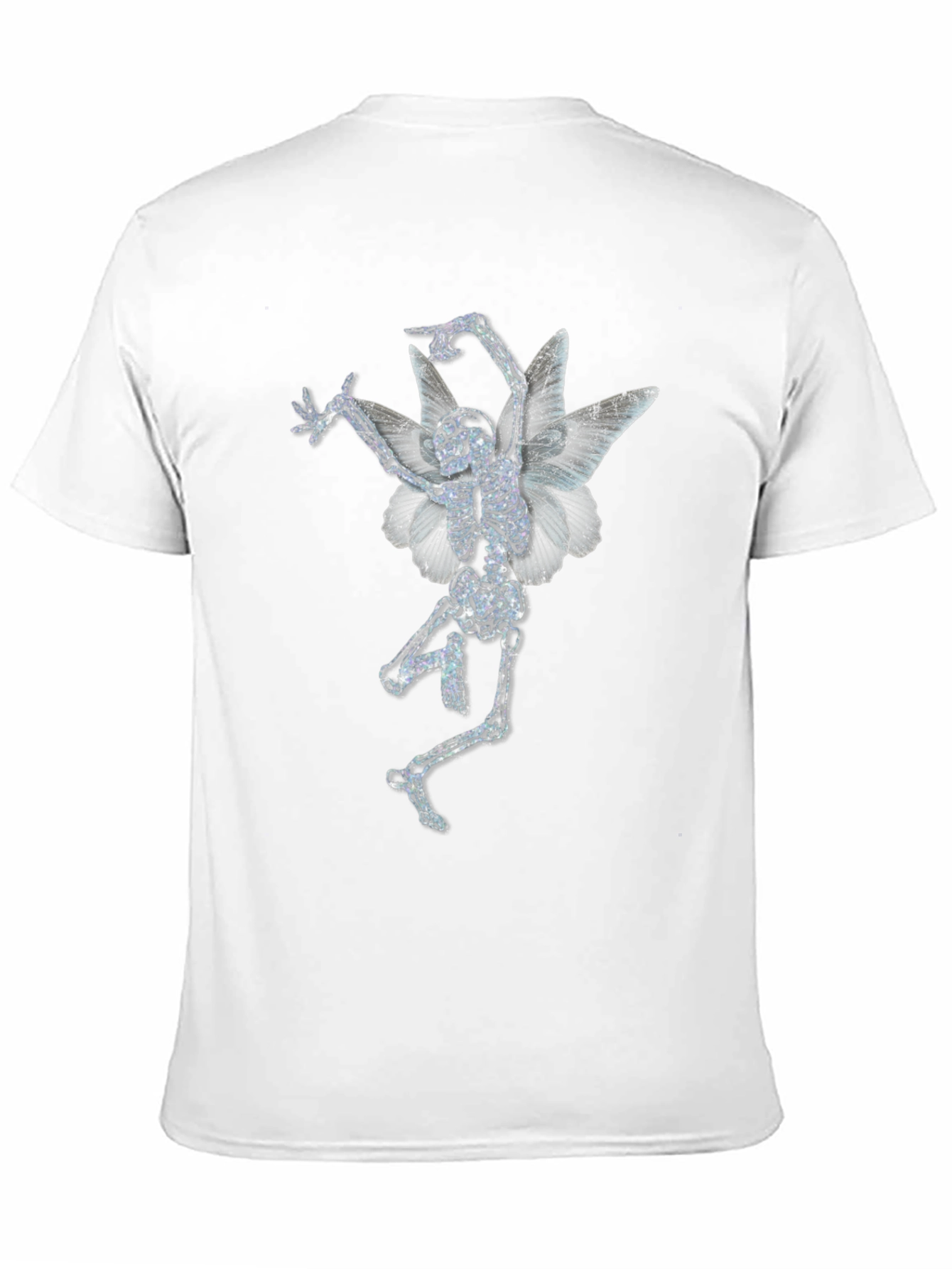 Skeleton Fairy Graphic Print Black T-Shirt