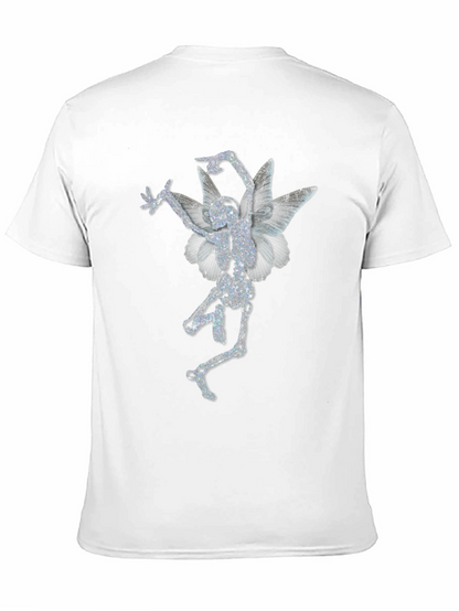 Skeleton Fairy Graphic Print Black T-Shirt