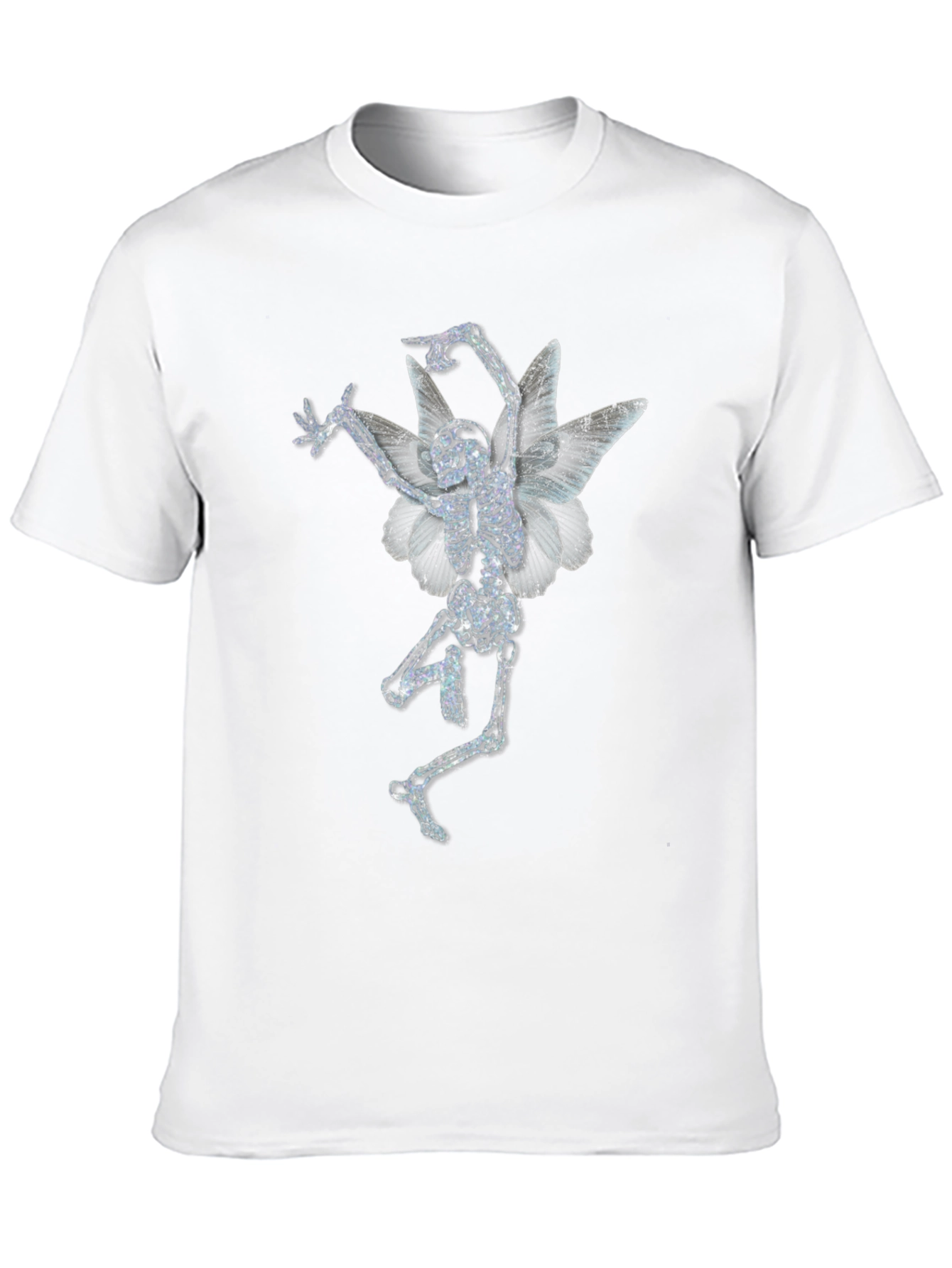 Skeleton Fairy Graphic Print Black T-Shirt