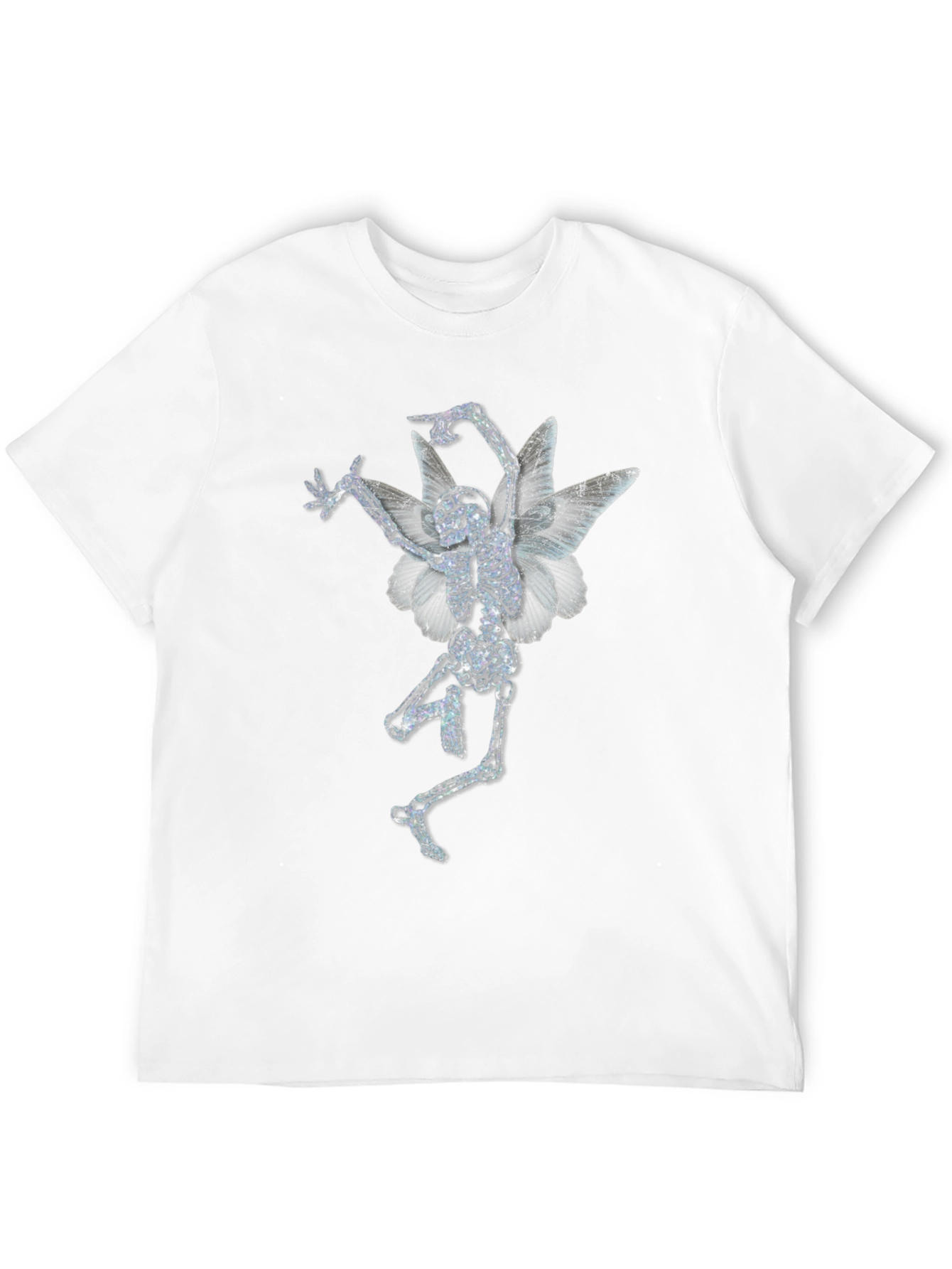Skeleton Fairy Graphic Print Black T-Shirt