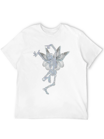 Skeleton Fairy Graphic Print Black T-Shirt