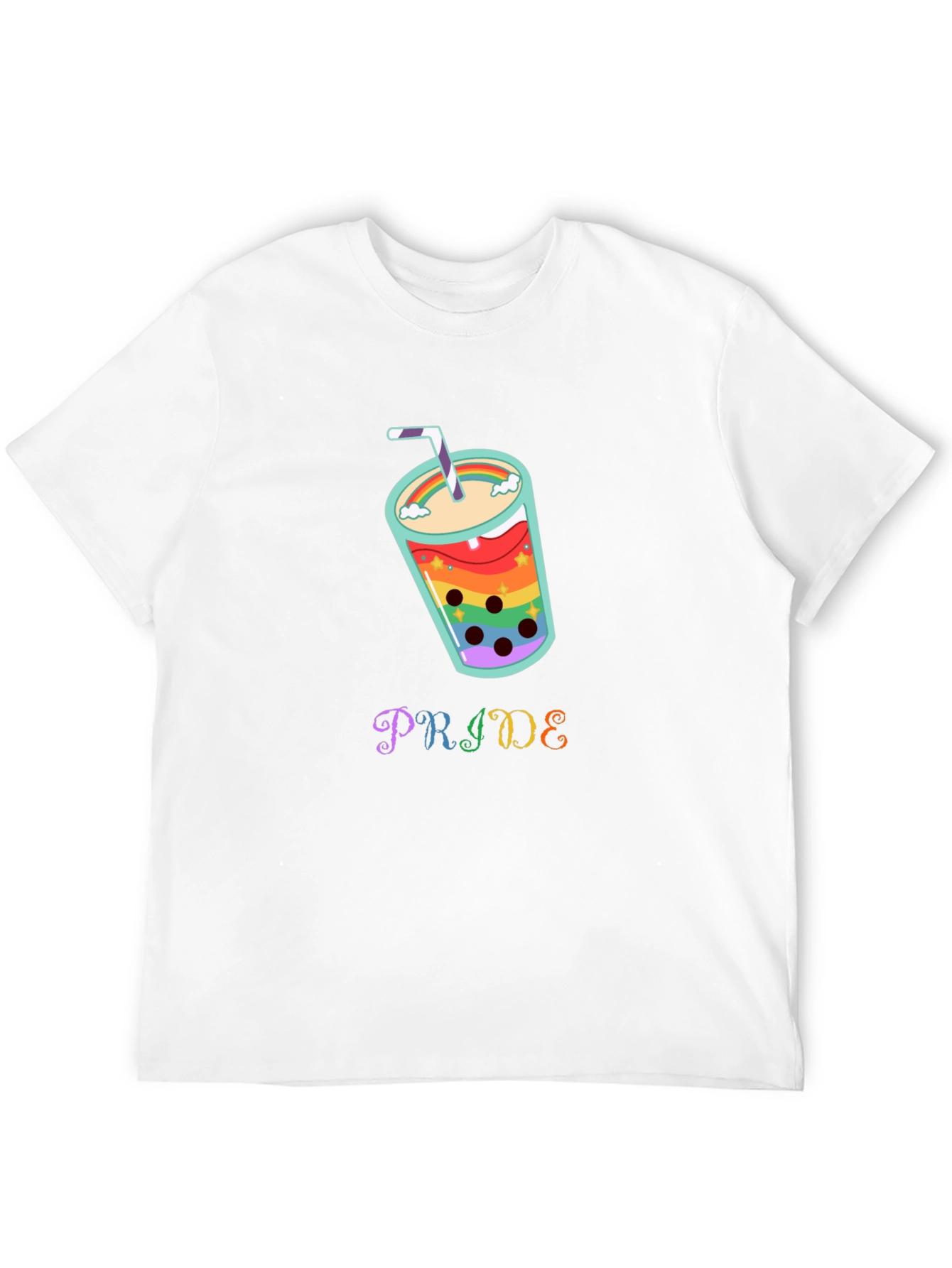Pride Rainbow Boba Tea Graphic T-Shirt