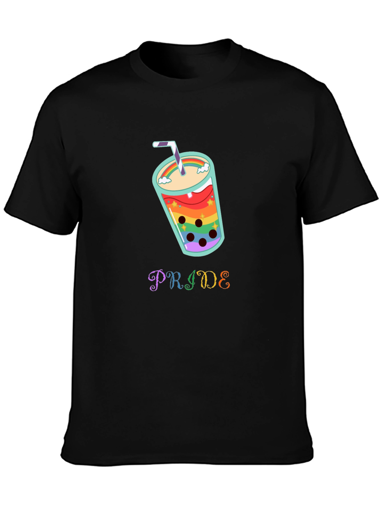Pride Rainbow Boba Tea Graphic T-Shirt