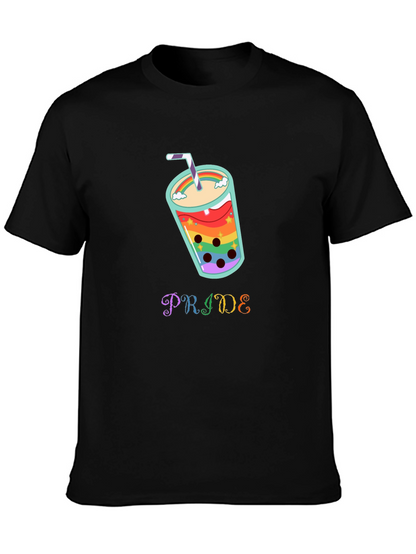 Pride Rainbow Boba Tea Graphic T-Shirt