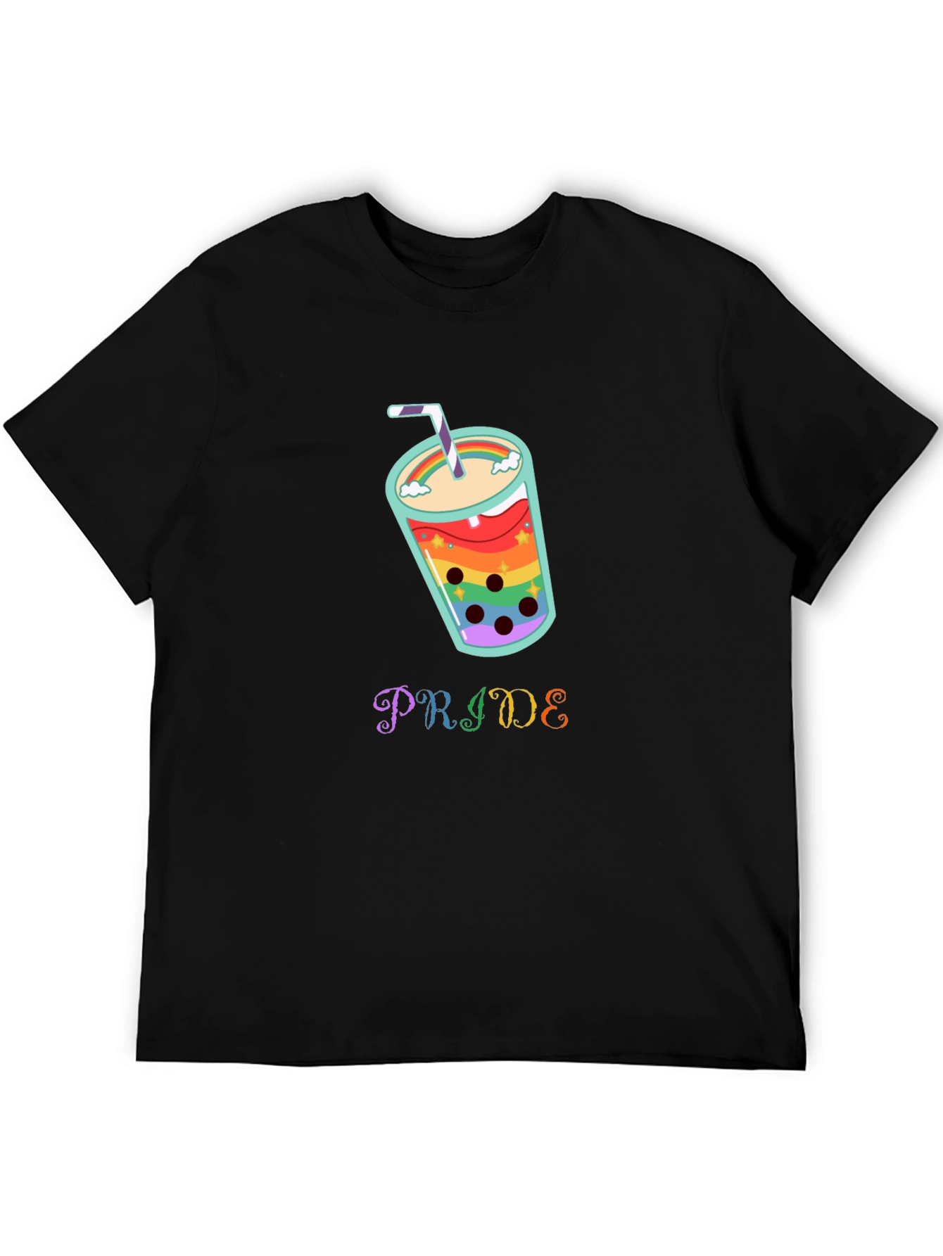 Pride Rainbow Boba Tea Graphic T-Shirt