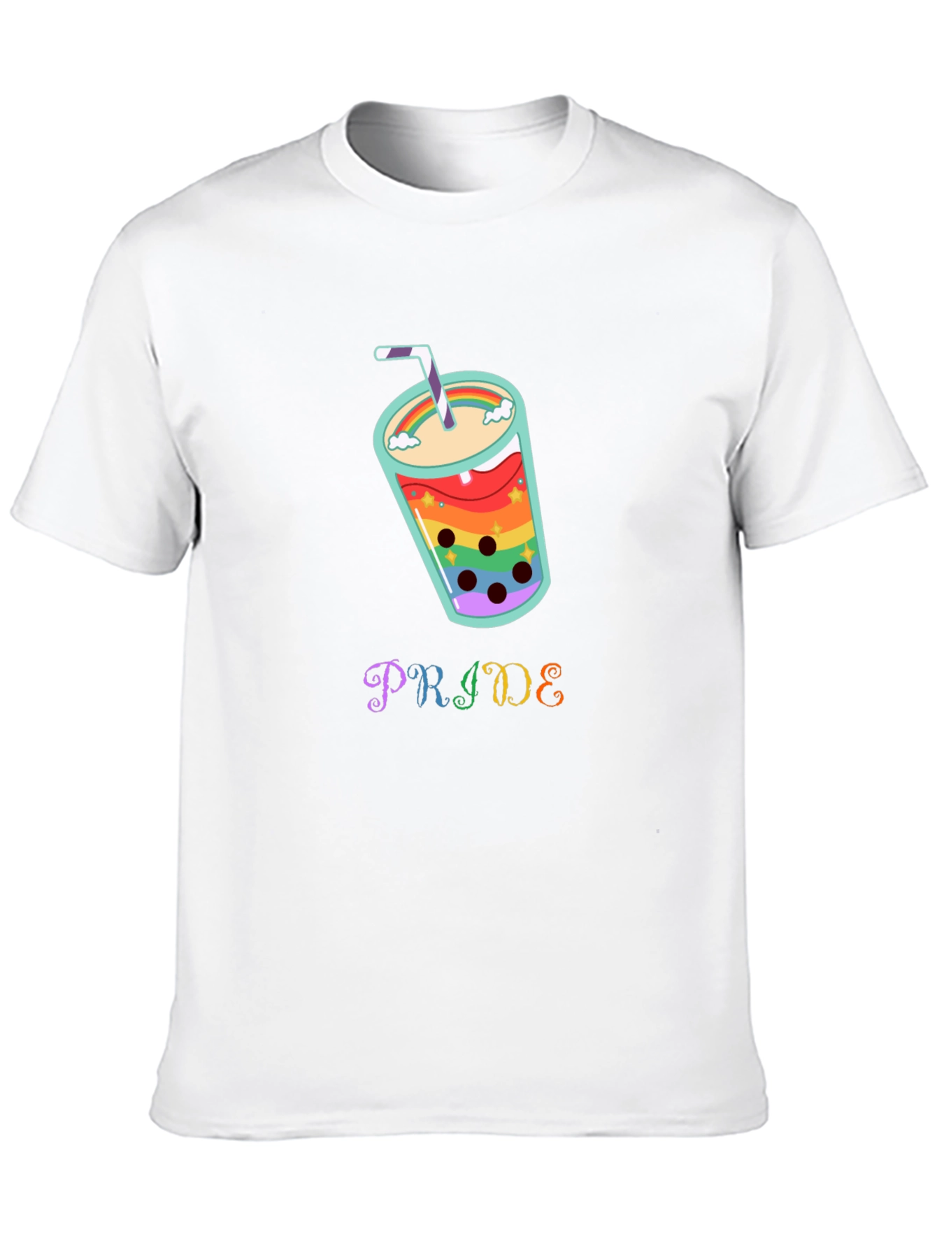 Pride Rainbow Boba Tea Graphic T-Shirt