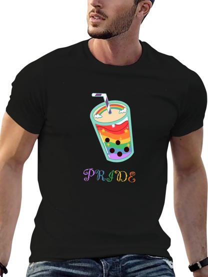 Pride Rainbow Boba Tea Graphic T-Shirt