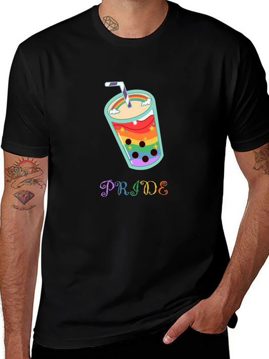 Pride Rainbow Boba Tea Graphic T-Shirt