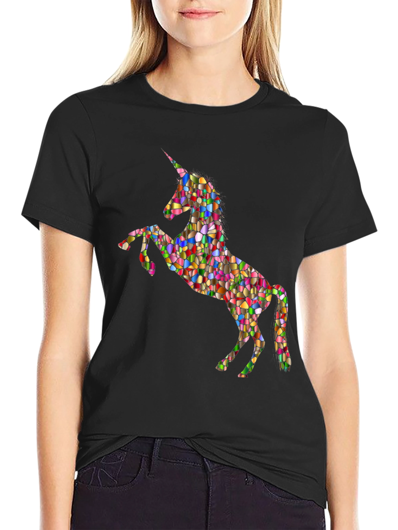 Mosaic Unicorn Graphic T-Shirt