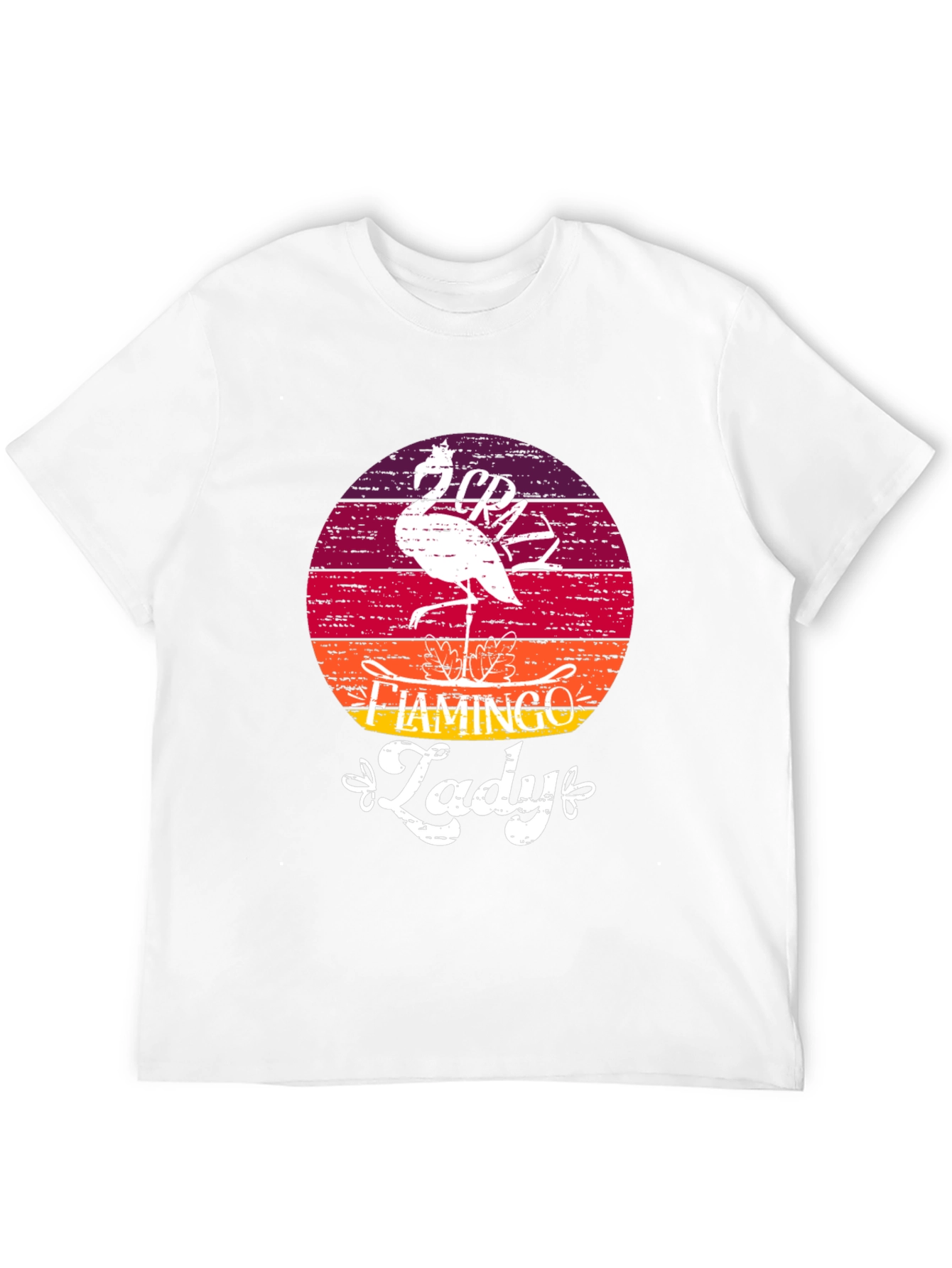 Crazy Flamingo Lady T-Shirt - Black