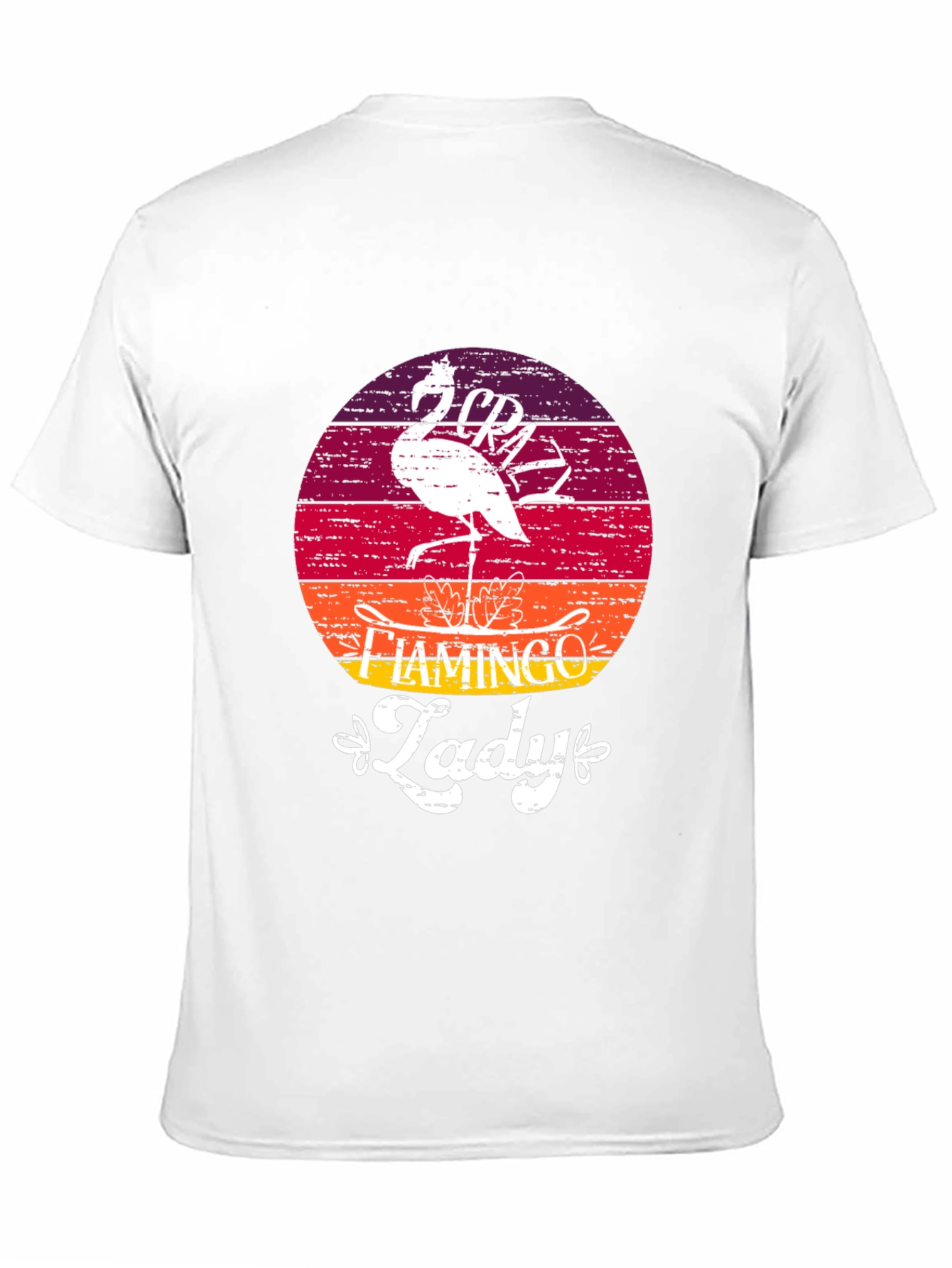 Crazy Flamingo Lady T-Shirt - Black