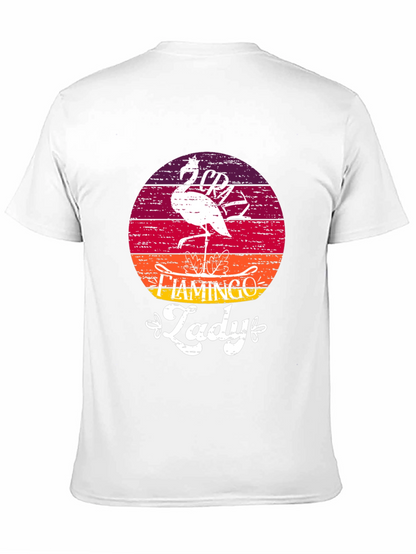Crazy Flamingo Lady T-Shirt - Black