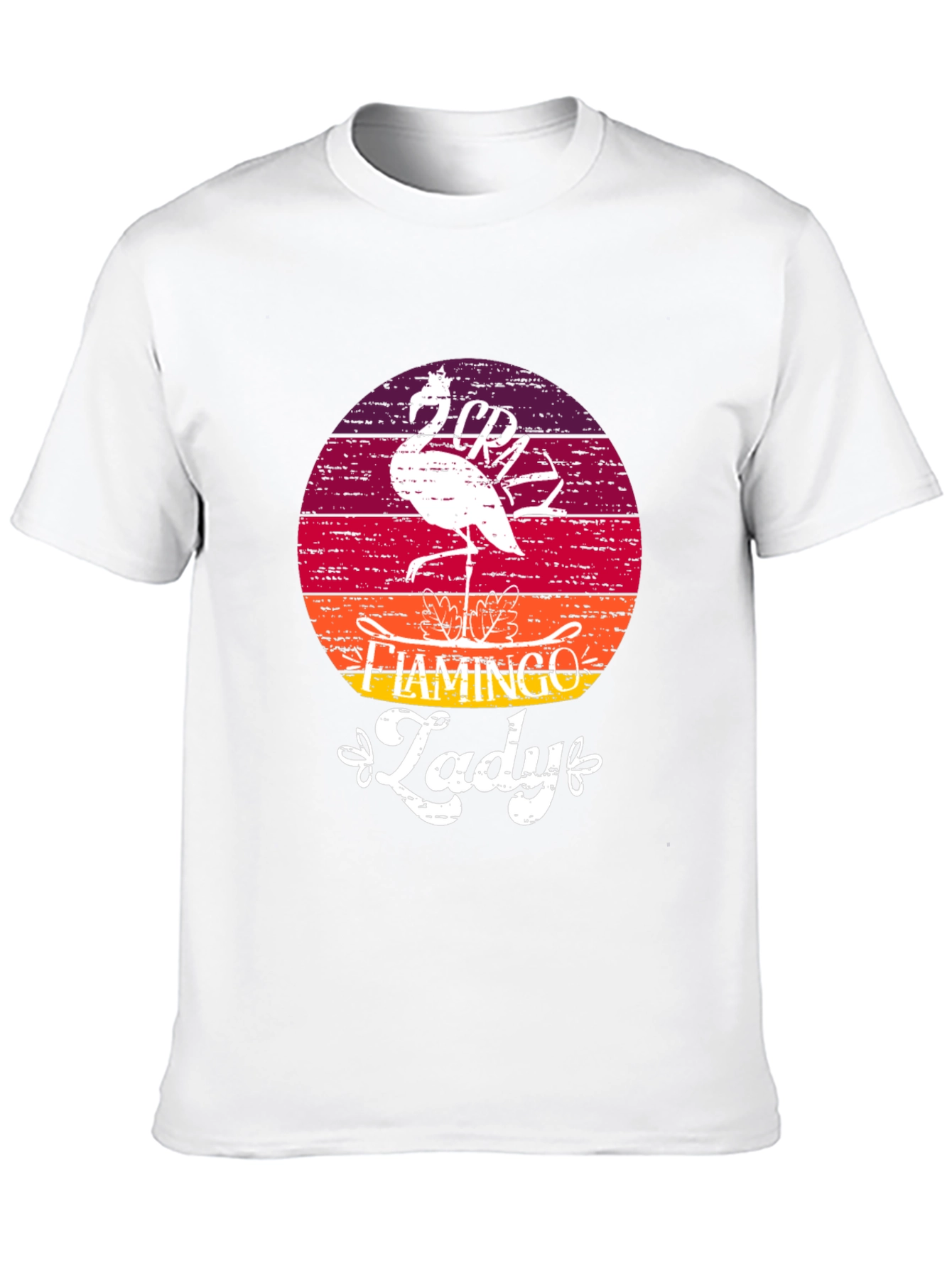 Crazy Flamingo Lady T-Shirt - Black