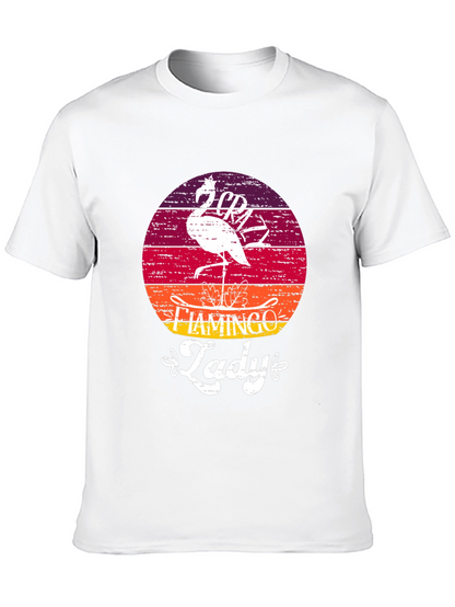 Crazy Flamingo Lady T-Shirt - Black