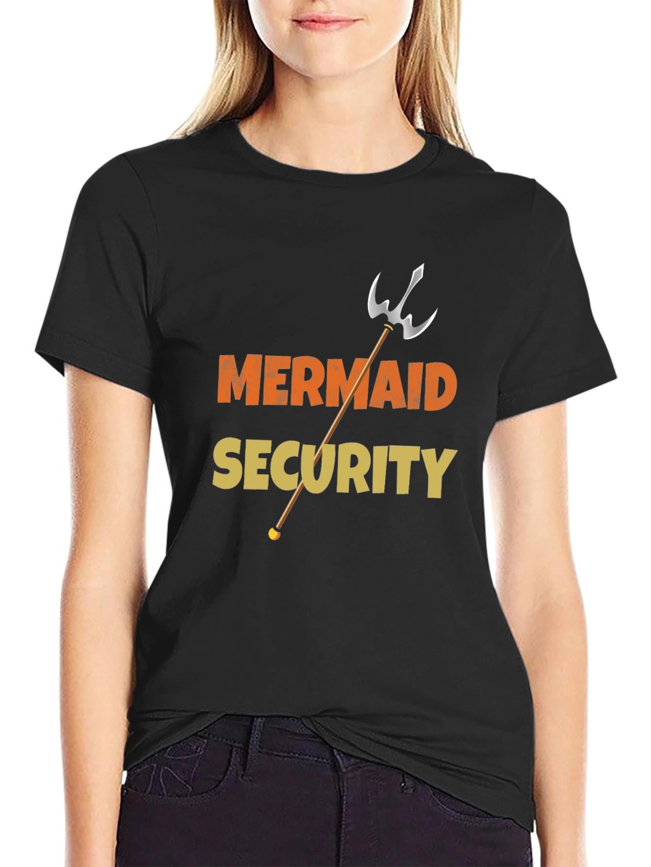 Mermaid Security Funny Graphic Tee