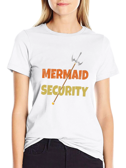 Mermaid Security Funny Graphic Tee